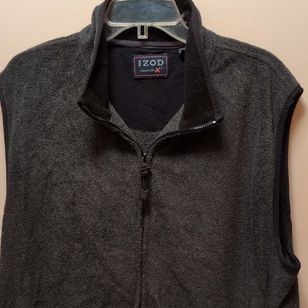 Men's IZOD Perform X Dark gray / Black Fleece Vest